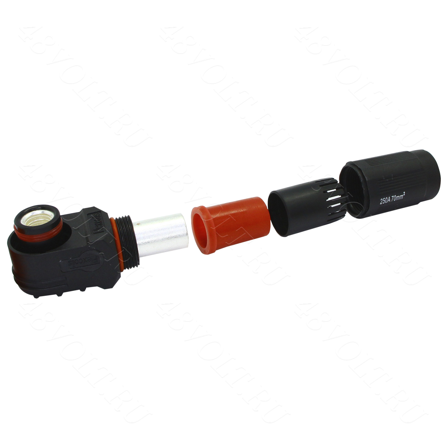 Flexcoils (SurLok) вилка черная 250A (Ф12-70mm2)